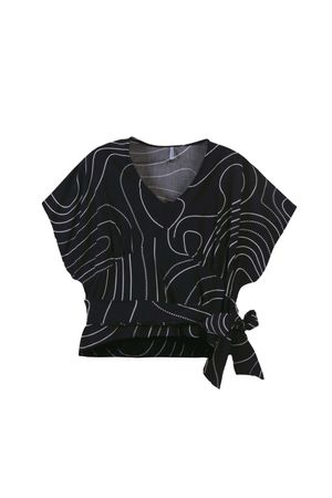 Blusa Feminina Amaração lateral Marialícia Preto