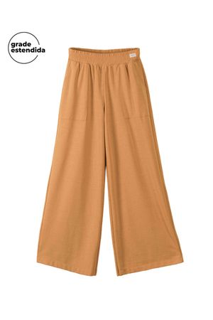 Calça Feminina Pantalona Moletinho Marialícia Laranja