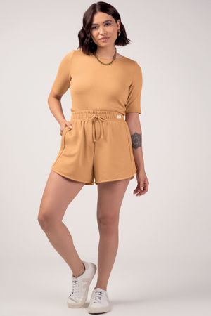 Blusa Feminina Cropped Comfy Marialícia Laranja