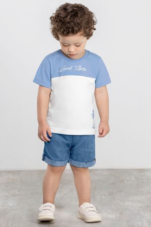 Conjunto Infantil Menino com Short Colorittá Jeans Azul