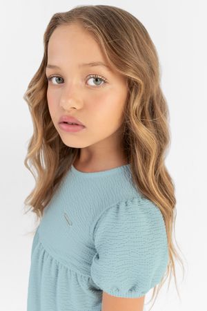 Vestido Infantil Menina com Babado Colorittá Azul