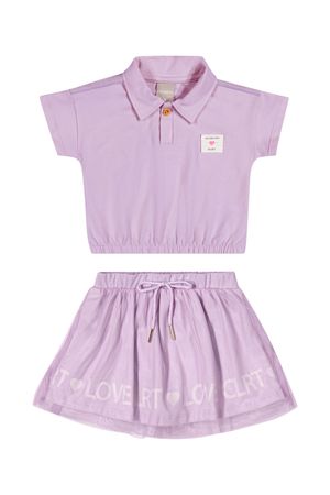 Conjunto Infantil Menina com Saia Colorittá Roxo