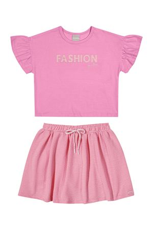 Conjunto Infantil Menina com Saia Colorittá Rosa