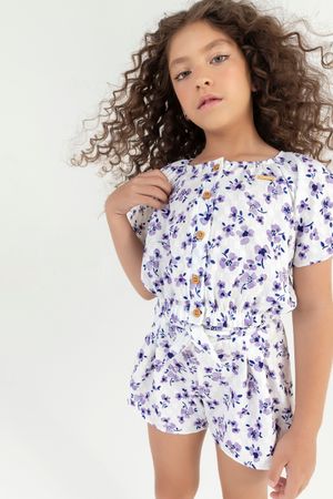 Conjunto Infantil Menina Florido Roxo Colorittá