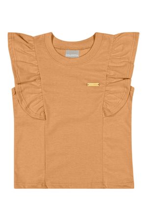 Blusa Infantil Menina com Babado Colorittá Laranja
