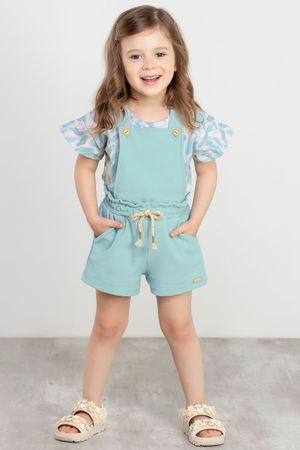 Conjunto Infantil Menina com Jardineira Colorittá Verde