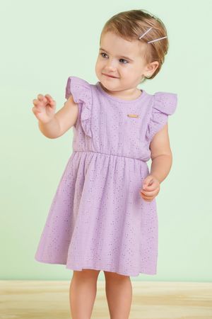 Vestido Bebê Menina em Laise Colorittá Roxo