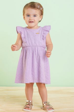 Vestido Bebê Menina em Laise Colorittá Roxo