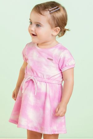 Vestido Bebê Menina Tie-Day Rosa Colorittá