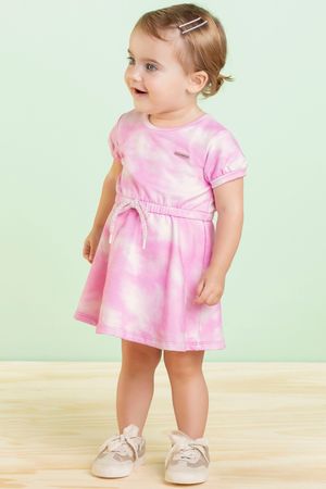 Vestido Bebê Menina Tie-Day Rosa Colorittá