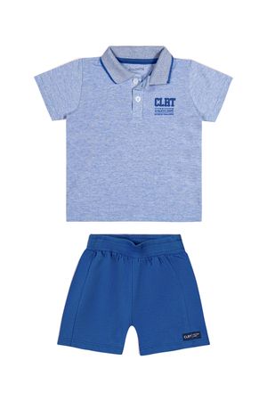 Conjunto Bebê Menino com Gola Polo Colorittá Azul