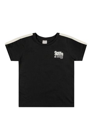 Camiseta Infantil Menino em Malha Colorittá Preto