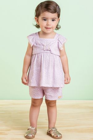 Conjunto Bebê Menina com Laço Colorittá Roxo