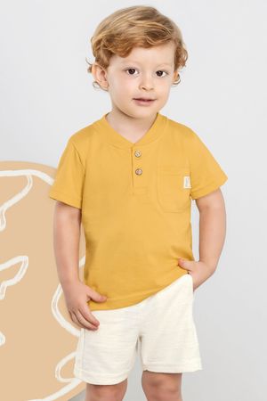 Conjunto Infantil Menino com Bolso Colorittá Amarelo