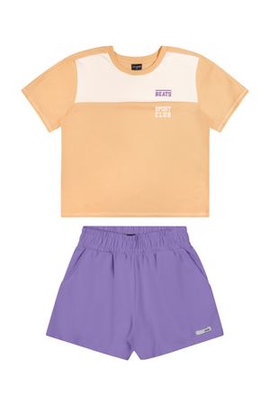 Conjunto Juvenil Feminino Curto Beats Laranja