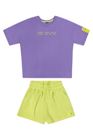 Conjunto Juvenil Feminino em Moletom Beats Lilás