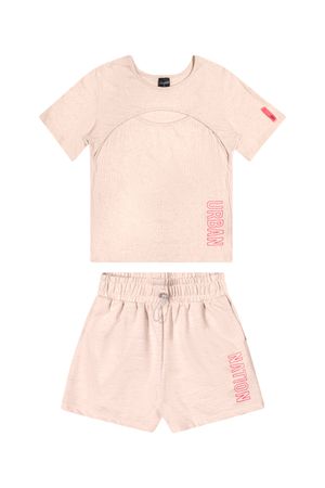 Conjunto Juvenil Feminino Recorte Beats Rosa
