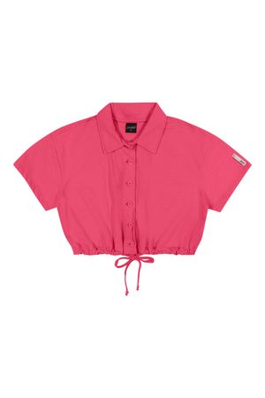 Camisa Juvenil Feminina Gola Polo Beats Rosa