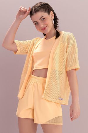 Shorts Juvenil Feminino com Tela Beats Laranja