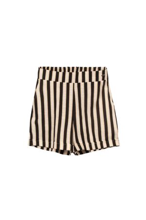 Shorts Feminino Listrado Marialícia Preto