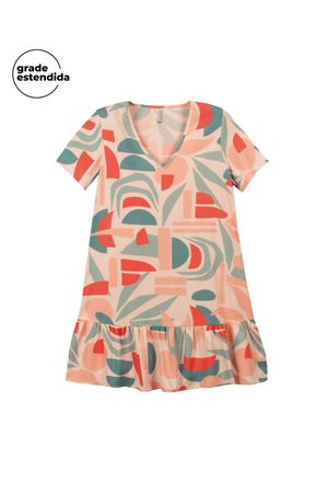 Vestido Feminino Midi Decote V Marialícia Bege