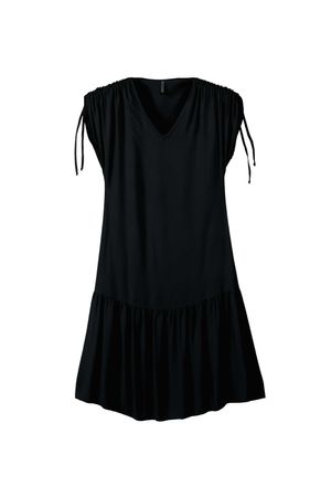 Vestido Feminino Midi Auto Ajuste Marialícia Preto