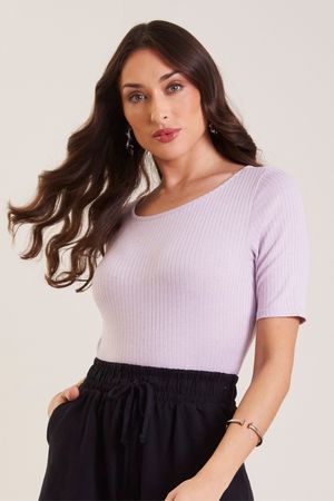 Blusa Feminina Cropped Comfy Marialícia Roxo