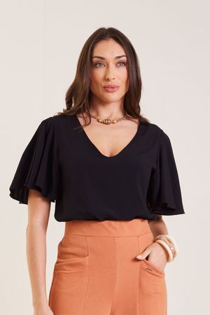 Blusa Feminina Despojada Marialícia Preto