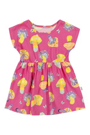 Vestido Bebê Menina Cogumelos Elian Rosa