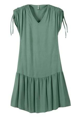 Vestido Feminino Midi Auto Ajuste Marialícia Verde