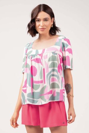 Shorts Feminino Franzido Marialícia Rosa