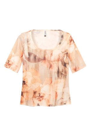 Blusa Feminina Floral Sublimado Marialícia Laranja