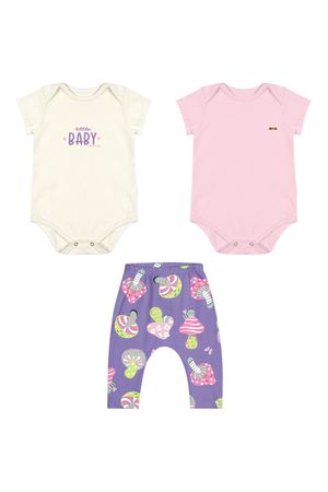 Kit Bebê Menina Em Cotton Leve Elian Bege