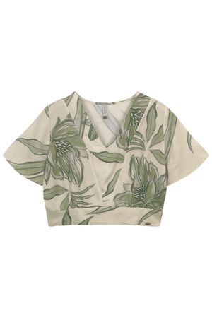 Blusa Feminina Cropped Decote V Marialícia Verde