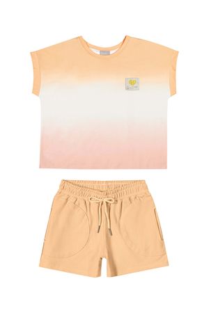 Conjunto Infantil Menina em Degradê Colorittá Laranja