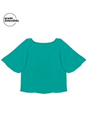 Blusa Feminina Texturizada Manga Larga Marialícia Verde