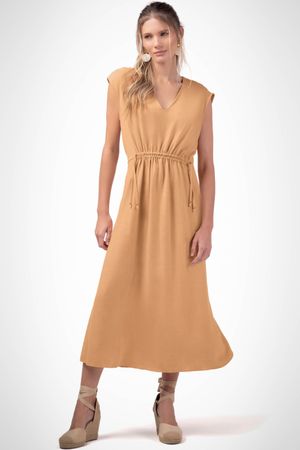 Vestido Feminino Cordão Funcional Marialícia Laranja