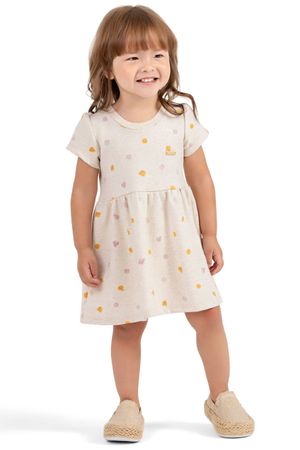 Vestido Bebê Menina Joaninhas Colorittá Bege