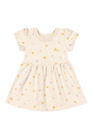 Vestido Bebê Menina Joaninhas Colorittá Bege
