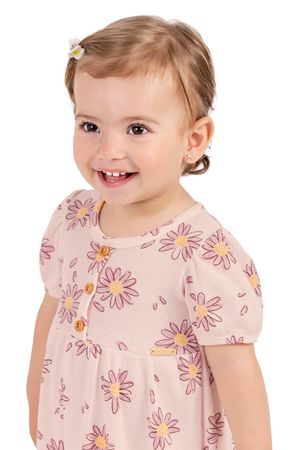 Vestido Bebê Menina Flores Delicadas Colorittá Rosa