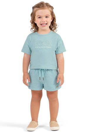 Conjunto Infantil Menina com Frase Colorittá Azul