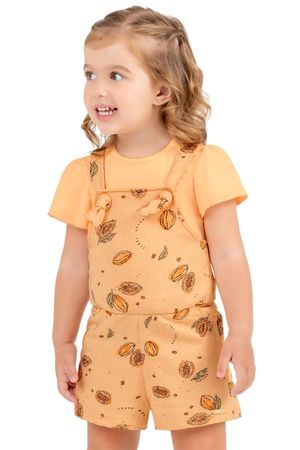 Conjunto Infantil Menina Linho Colorittá Laranja