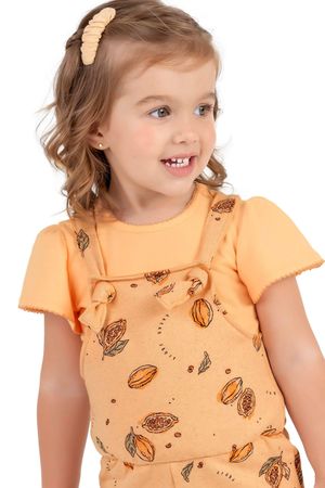Conjunto Infantil Menina Linho Colorittá Laranja