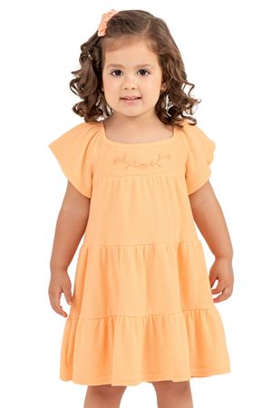 Vestido Infantil Menina Bordado Colorittá Laranja