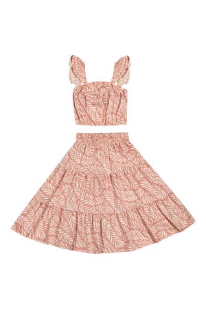 Conjunto Infantil Menina Folhagens Colorittá Rosa