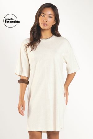Vestido Feminino Reto Marialícia Bege