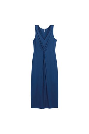 Vestido Feminino Longo Nó Marialícia Azul