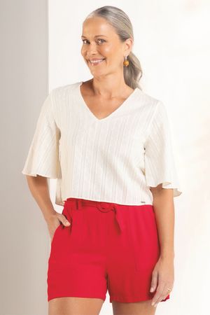 Short Feminino Com Cinto Marialícia Vermelho