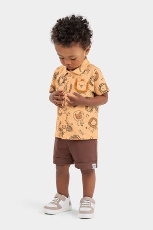 Conjunto Bebê Menino Leãozinho Elian Laranja