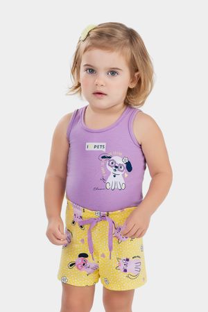 Conjunto Bebê Menina Pets Elian Lilás